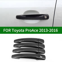 Para toyota proace 2013-2016 acessório de fibra de carbono padrão porta lateral do carro alça cobre guarnição 2014 2015 2024 - compre barato