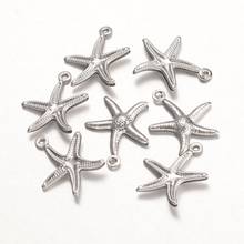 Pingentes de estrela do mar 316 aço inoxidável, pingentes para colar, fazer jóias, acessórios de colar diy, cor de aço inoxidável, 20 peças 2024 - compre barato