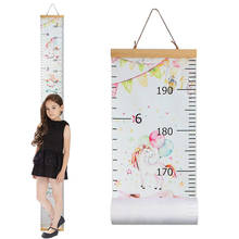 Growth Chart for Kids Canvas/Wood Frame Removable Wall Ruler Unicorn Wall Decor Safari Animal/Unicorn Gifts For Kids Birthday 2024 - buy cheap