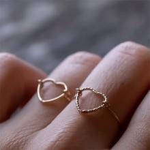 14K Gold Filled Heart-shaped Rings Knuckle Ring Minimalism Gold Jewelry Anillos Mujer Bague Femme Boho Aneis Ring For Women 2024 - buy cheap