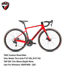 Twitter New Coming Carbon Road Bike 700c*25C Disc Brake 105 R7000 Groupset 22 Speed Racing Bicycle 2024 - buy cheap