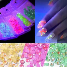 SS6-SS30 светящиеся Стразы без горячей фиксации флуоресценции AB Цвет ногтей Стразы для одежды ногти 3D дизайн ногтей 2024 - купить недорого
