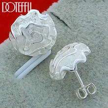 DOTEFFIL-pendientes de plata de ley 925 con forma de flor rosa, joyería con cierre de tuerca, para mujeres 2024 - compra barato