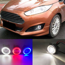 Luces LED antiniebla para coche Ford Fiesta, luces diurnas DRL, antiniebla, Ojos de Ángel, 2 funciones, 2009 - 2014 2015 2016 2024 - compra barato
