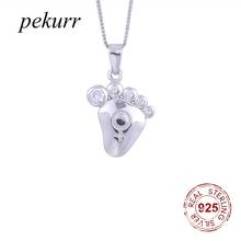 Pekurr-collar de plata de ley 925 con símbolo de huellas para mujer, Gargantilla con colgantes bonitos, joyería de moda para fiesta 2024 - compra barato