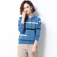 Women Hooded Sweater and Jumpers Long Sleeve Oversized Loose Pull Jumpers INS Fashion Korean Style Rainbow pull femme Hiver 2024 - buy cheap