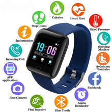 116 mais relógio inteligente das mulheres dos homens de fitness monitor pressão arterial rastreador pulseira freqüência cardíaca smartwatch para android ios relógio inteligente 2024 - compre barato