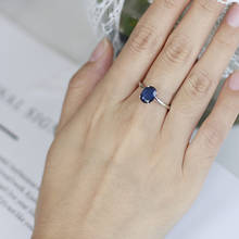 Женское кольцо GEM'S BALLET, обручальное кольцо из стерлингового серебра 925 пробы с натуральным голубым сапфиром, ювелирные украшения 2024 - купить недорого