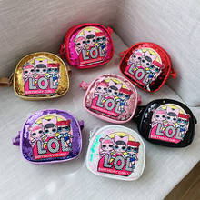 New Lol Surprise Dolls Children Cartoon Sequins Small Satchel Cute Girl Pu Single Shoulder Bag with Zero Wallet Birthday Gift 2024 - buy cheap