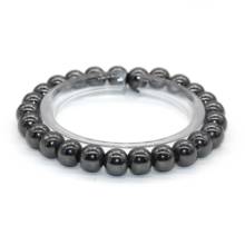 Trendy-beads-pulsera elástica con cuentas redondas de hematita magnética, joyería Popular para regalo 2024 - compra barato