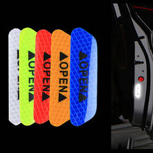 4 Pcs Car Door Safety Warning Reflective Stickers OPEN Sticker Long-distance Reflective Paper Anti-collision Decorative Sticker 2024 - buy cheap