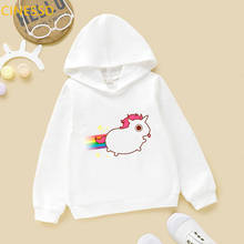 Kawaii arco-íris unicórnio hoodies adorável crianças outono inverno bebê menina hoodie menino esporte roupas agasalho camisola topos 2024 - compre barato