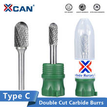 XCAN Tungsten Carbide Burr Type C Fine Tooth Rotary Files Double Cut Metal Milling Carving Bit Cutter 6mm Shank Rotary Burrs 2024 - buy cheap