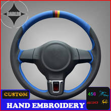 Holder for VW Golf 6 Mk6 Polo Sagitar Bora Santana Jetta Mk6 Suede Leather Custom Stitchwork Steering Wheel Cover Top Layer 2024 - buy cheap