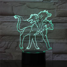 Lâmpada de led criativa de lobo 3d, luz noturna, usb, led, atmosfera de visão, lâmpada de mesa para crianças, quarto, decoração, novidade, presente 2024 - compre barato