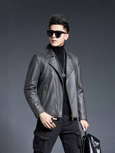 AYUNSUE Genuine Leather Jacket Men Cowhide Short 100% Real Cow Leather Coat Spring Autumn Vintage Motorcycle Jacket 2020 KD2229 2024 - buy cheap