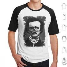 Camiseta de máscara de horror pintor poe, camiseta tamanho grande 100% algodão gravadora de textura de corujinha 2024 - compre barato