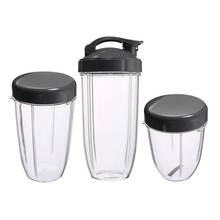 Copos de substituição fáceis 32 oz colossal + 24 oz alto + 18oz copo pequeno + 3 tampas para espremedor de frutas nutribullet peças de cozinha 2024 - compre barato