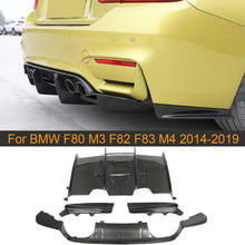 Fibra de carbono trasero parachoques difusor labio Spoiler para BMW F80 M3 F82 F83 M4 2014-2019 difusor trasero 2024 - compra barato