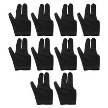 New-10Pcs бильярдные перчатки с 3 пальцами, левая и правая перчатки, Snooker Cue перчатки для игры в пул 2024 - купить недорого