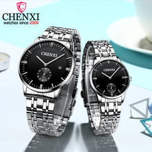 CHENXI-Reloj de pulsera de cuarzo para parejas, cronógrafo de acero inoxidable completo, informal, a la moda, resistente al agua, regalos diarios 2024 - compra barato