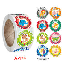 500pcs/roll Reward Stickers Encouragement Sticker for Kids Motivational Stickers with Cute Animals for Students Teachers 2024 - buy cheap