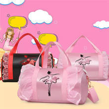 Lace Ruched Shoulder Bag Girls Latin Dance Bag Embroidery Gym Bag Shoulder Crossbody Bag For Women Pink Ballet Dance Tote Bag 2024 - buy cheap