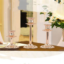 3 Pcs/ Set  European Metal Candle Holder Simple Golden Wedding Decoration Bar Party Living Room Decoration Home Decoration 2024 - buy cheap