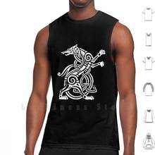 Fenrir tank topos colete 100% algodão viking vikings nórdico nórdico cultura nórdica mitologia viking odin valhalla 2024 - compre barato