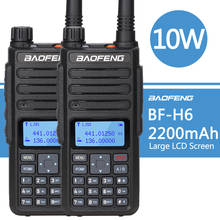 2pcs NEW BAOFENG BF-H6 Walkie Talkie 10km 10W Ham Radios Dual band Transceiver 136-174&400-470MHz Transmitter Two Way Radio 2024 - buy cheap