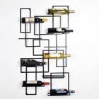 Suporte de 9 garrafas de vinho para parede, suporte preto/bronze selecionado 24*44 polegadas para decoração de casa bar, prateleira de garrafas de cerveja 2026 - compre barato Suporte de 9 garrafas de vinho para parede, suporte preto/bronze selecionado 24*44 polegadas para decoração de casa bar, prateleira de garrafas de cerveja 2026 - compre barato