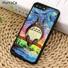 Maiyaca totoro bonito adorável dura aquarela caso de telefone para o iphone 5 6 7 8 plus 11 12 pro x xr xs max samsung galaxy s7 s8 s9 s10 2024 - compre barato