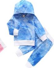 Toddler Kids Baby Girl Tie-Dye Outfits Long Sleeve Top Hoodies Long Pants 2PCS Clothes Set 2024 - buy cheap
