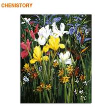 CHENISTORY Frame DIY Painting By Numbers White Yellow Flowers Painting Calligraphy Wall Art Canvas Painting For Home Decor Gift 2024 - buy cheap