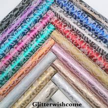 Glitterwishcome 21X29CM A4 Size Vinyl For Bows Metallic Synthetic Leather with Quilted Lace Faux Leather Sheets for Bows, GM093A 2024 - buy cheap