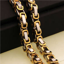 Colares de aço inoxidável hip hop rock colar steampunk jóias para pescoço correntes de ouro colar longo preto presentes para um homem 2024 - compre barato