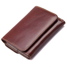 Carteira masculina de couro genuíno, bolsa pequena de couro para cartão de crédito rfid, bolsa de moedas fina para homens 2024 - compre barato