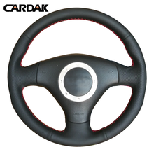 CARDAK Black Artificial Leather Steering Wheel Cover for Audi A3 8L Sportback A4 B6 Avant A6 C5 A8 D2 TT 8N S3 S4 RS 4 RS 6 A2 2024 - buy cheap