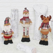 Papai noel boneco de neve boneca retrátil enfeites de natal presente decoração de casa 2024 - compre barato