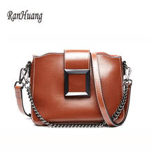 New 2021 Fashion Women's Genuine Leather Handbags Luxury Handbags Ladies Small Shoulder Bags Vintage Messenger Bags Cow Leather 2024 - buy cheap