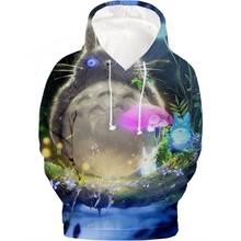 Kpop totoro casaco de moletom 3d, blusão com capuz, anime kawaii, mulheres/homens, manga comprida, agasalho de treino, roupa grande casual 2020 2024 - compre barato