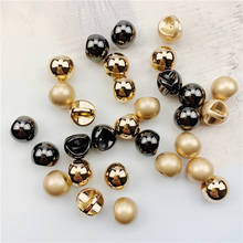 6pcs 9mm Metal Round Beads Button Decorative DIY Sewing Clothes Pearl Shank Gold Black Buttons for Garments Shirts Accessories 2024 - buy cheap