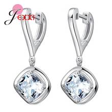Korean Trend CZ Crystal 925 Sterling Silver AAA Cubic Zirconia Drop Earrings For Women Boutique Party Jewelry Gift 2024 - buy cheap
