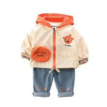 New Spring Autumn Baby Boys Girls Clothes Children Cotton Hooded Jacket T Shirt Pants 3Pcs/sets Toddler Fashion Kids Tracksuits 2024 - buy cheap