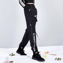 Pantalones Cargo negros para Mujer, pantalón Harajuku coreano, Hip Hop, Harem, ropa De calle para correr 2024 - compra barato