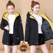 Women's Cotton-Padded Jacket Ladies Mid-Length Autumn Winter 2022 New Style Windbreaker Plus Velvet Thick Hooded Coat L359 2024 - buy cheap