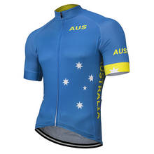 Australia 2022 Men Cycling Jersey Blue Bike Road Mountain Race Short Sleeve Tops Racing Clothing Breathable 2024 - buy cheap