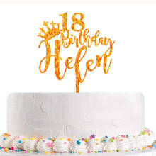 Персонализированный Топпер для торта на день рождения с именем на заказ, акриловый Топпер для торта для танцев на возраст, украшение для торта на день рождения для девочек 2024 - купить недорого