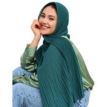 Bufanda Hijab de gasa para mujer, chales arrugados, turbante musulmán, chales plisados, 180x85cm, 10 unids/lote 2024 - compra barato