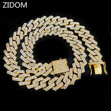 20mm Hip Hop Iced Out Bling Chain Necklace Men fashion HipHop rhombus Cuban Chains Necklaces Charm jewelry 2024 - buy cheap